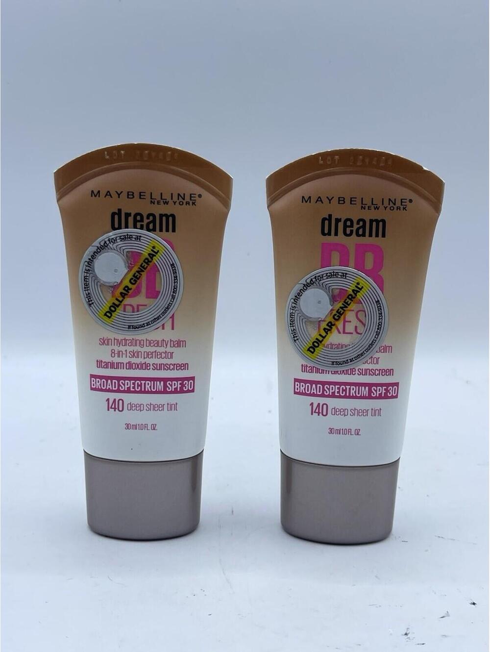 2x Maybelline Dream Fresh BB Cream 140 DEEP SPF 30 8-in-1 Skin Perfector 1oz